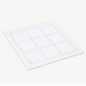 9" Clear Glass Tic-Tac-Toe Game Board - Frosted 3x3 Grid (Board Only)
